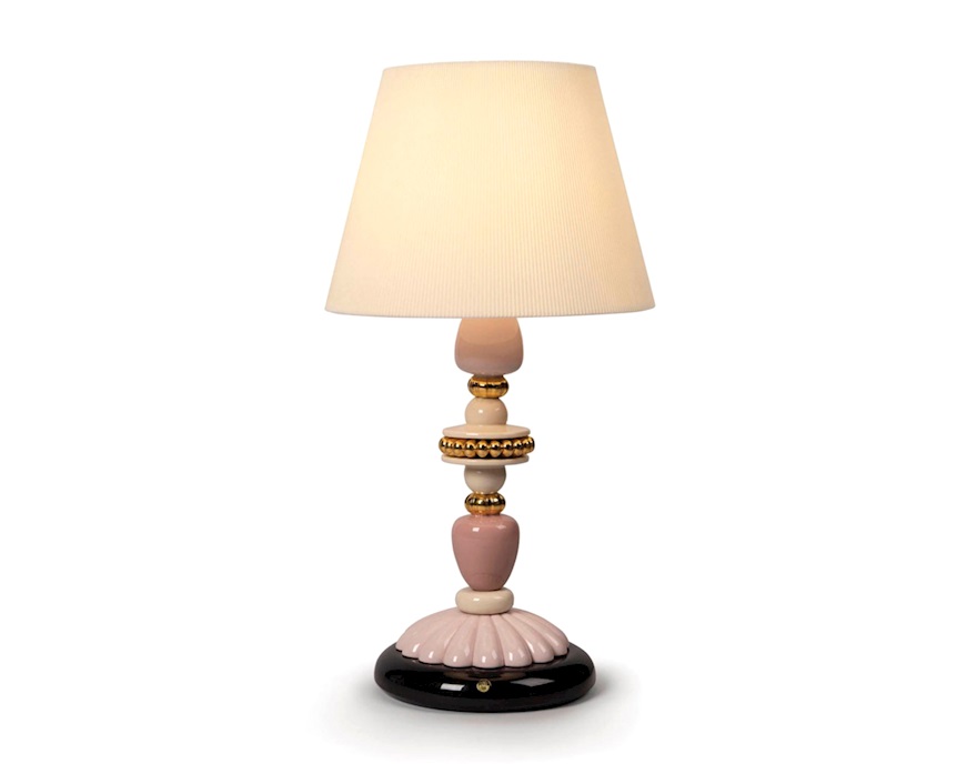 Table Lamp Firefly porcelain Pink and Black Lladro'