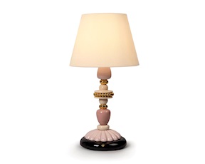 Lampada da tavolo Firefly porcellana Rosa e Oro Lladro'