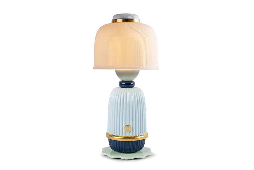 Lamp Kokeshi porcelain blue Lladro'