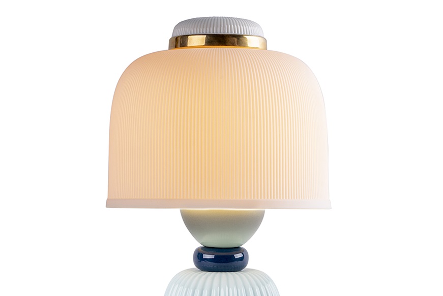 Lamp Kokeshi porcelain blue Lladro'