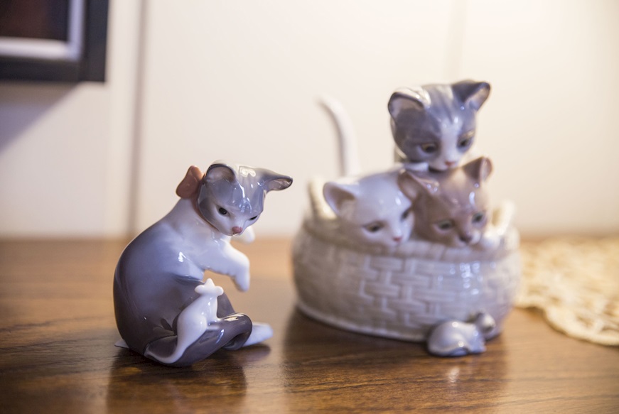 Cat and mouse porcelain Lladro'