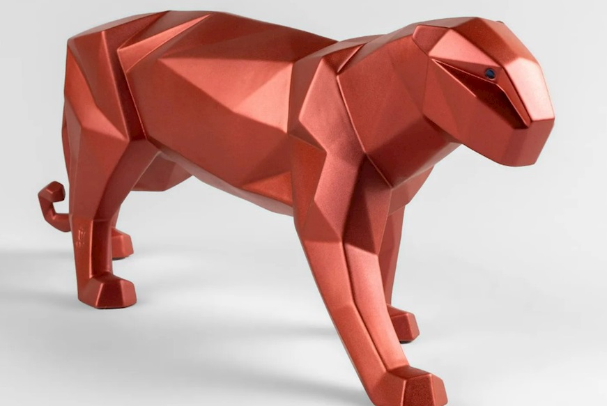 Panther porcelain metal red Lladro'