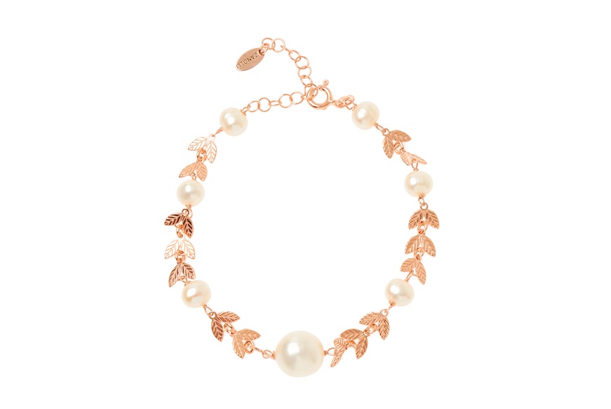 Bracelet silver rosè with freshwater pearls Selezione Zanolli