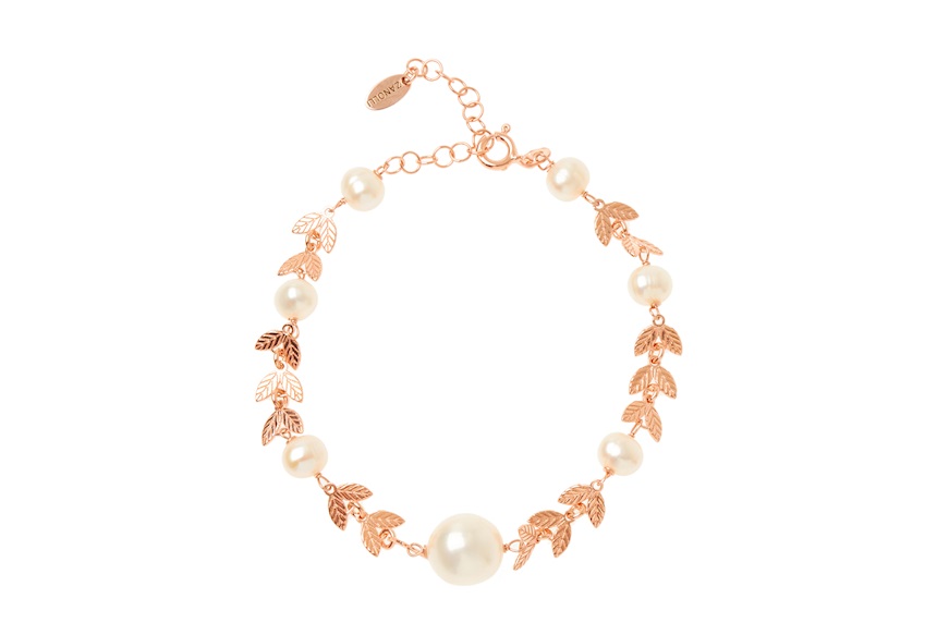 Bracciale argento rosè con perle di fiume Selezione Zanolli