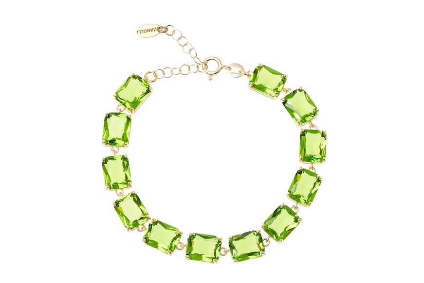 Bracelet silver with green crystals Selezione Zanolli
