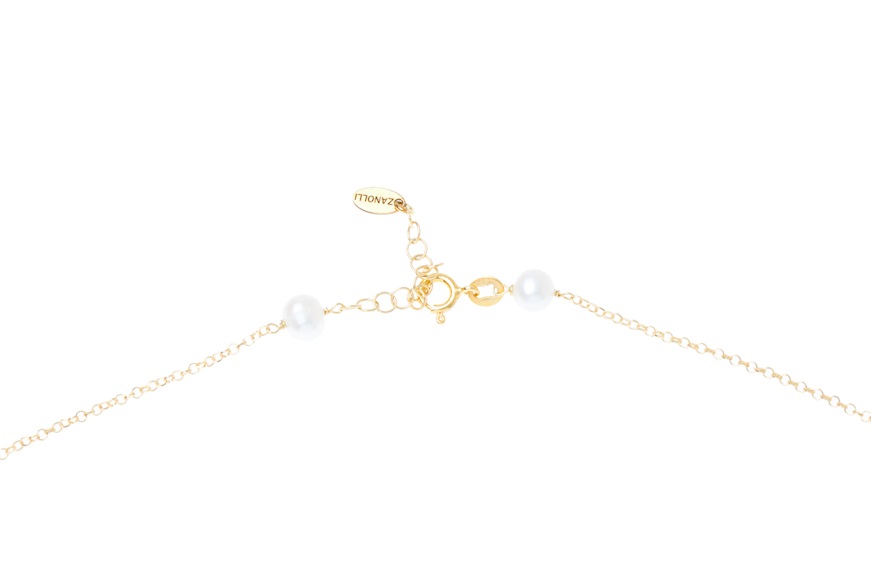 Necklace silver golden with pearls Selezione Zanolli