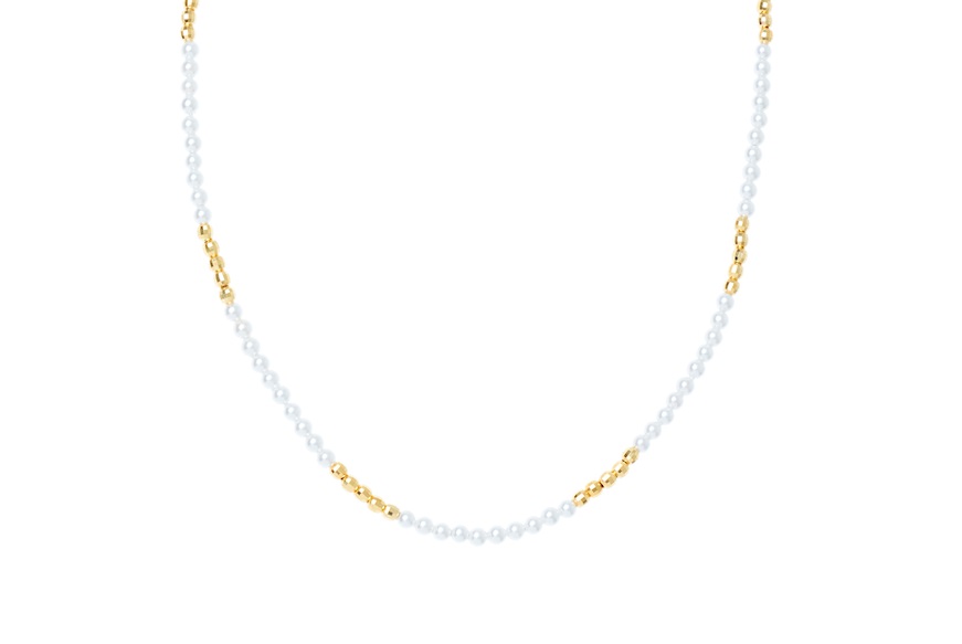 Necklace silver with white beads Selezione Zanolli
