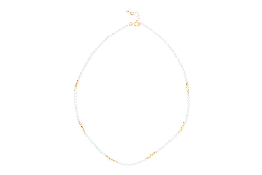 Necklace silver with white beads Selezione Zanolli