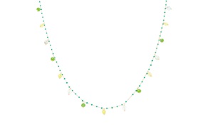 Collana argento dorato con giada e prenite