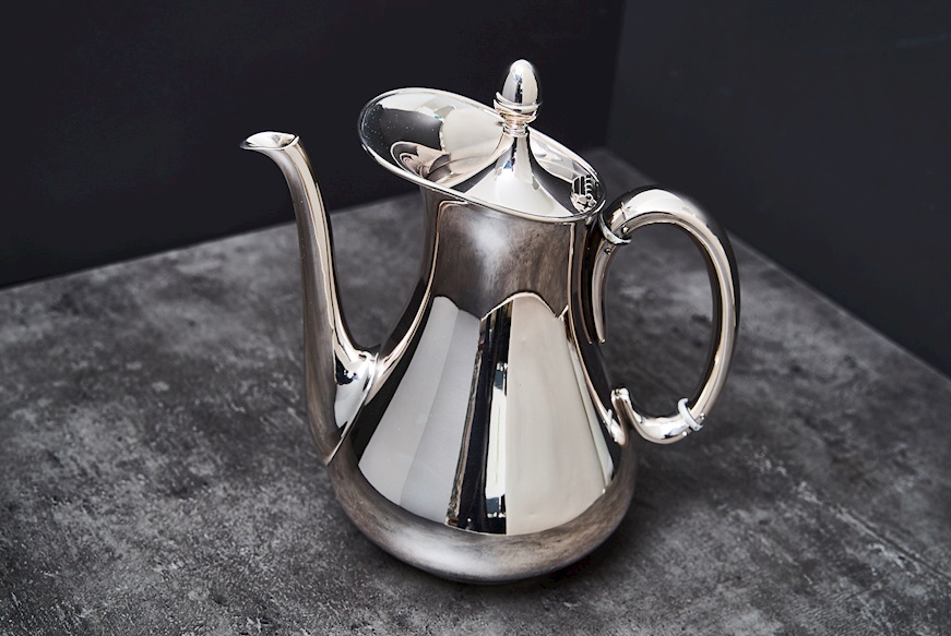 Servizio da the e caffè argento 2672 grammi 4 pezzi liscio usato ricondizionato Zanolli Vintage