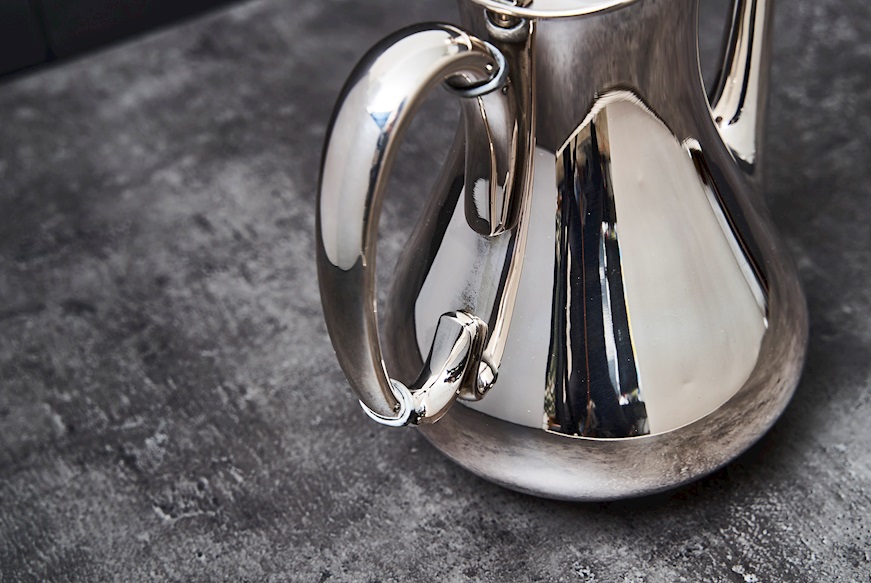 Servizio da the e caffè argento 2672 grammi 4 pezzi liscio usato ricondizionato Zanolli Vintage