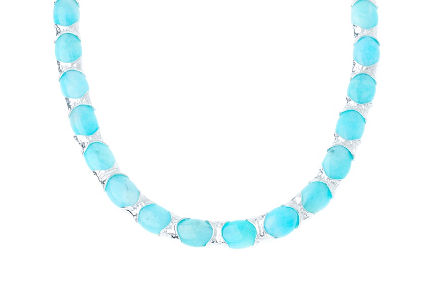 Collana New Positano argento con amazzonite Selezione Zanolli