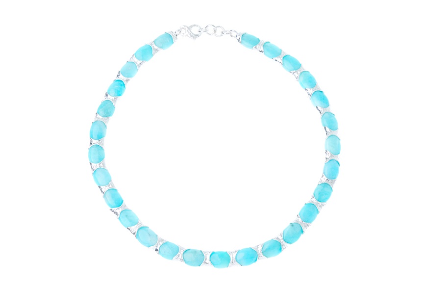 Collana New Positano argento con amazzonite Selezione Zanolli