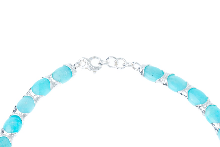 Collana New Positano argento con amazzonite Selezione Zanolli