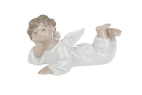 Angel laying down porcelain Lladro'