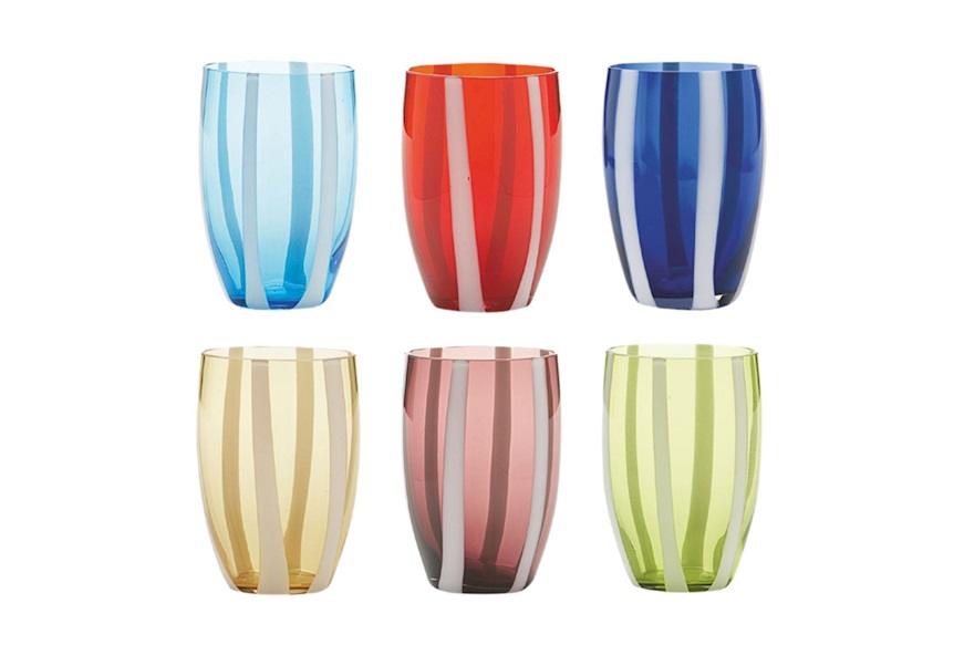 Confezione di bicchieri tumbler Gessato 6 pezzi assortiti Zafferano