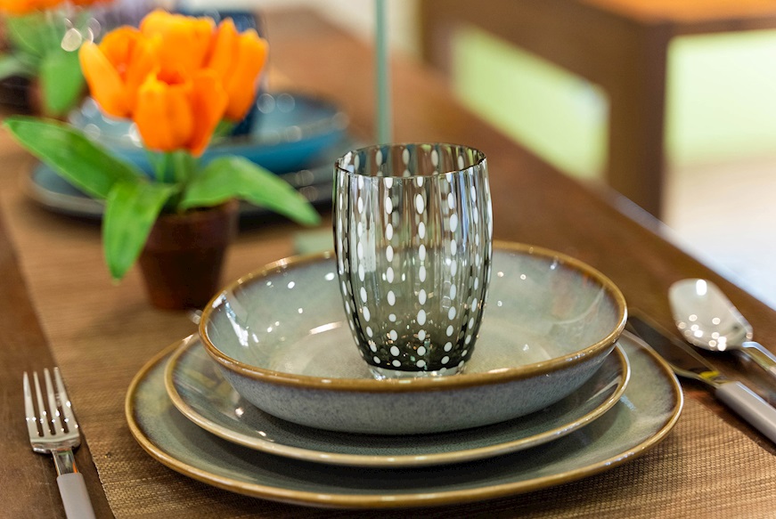 Bicchiere tumbler Perle grigio Zafferano