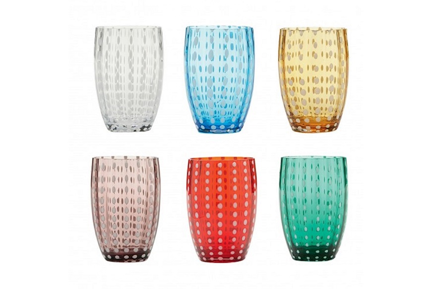 Confezione di bicchieri tumbler Perle 6 pezzi assortiti Zafferano