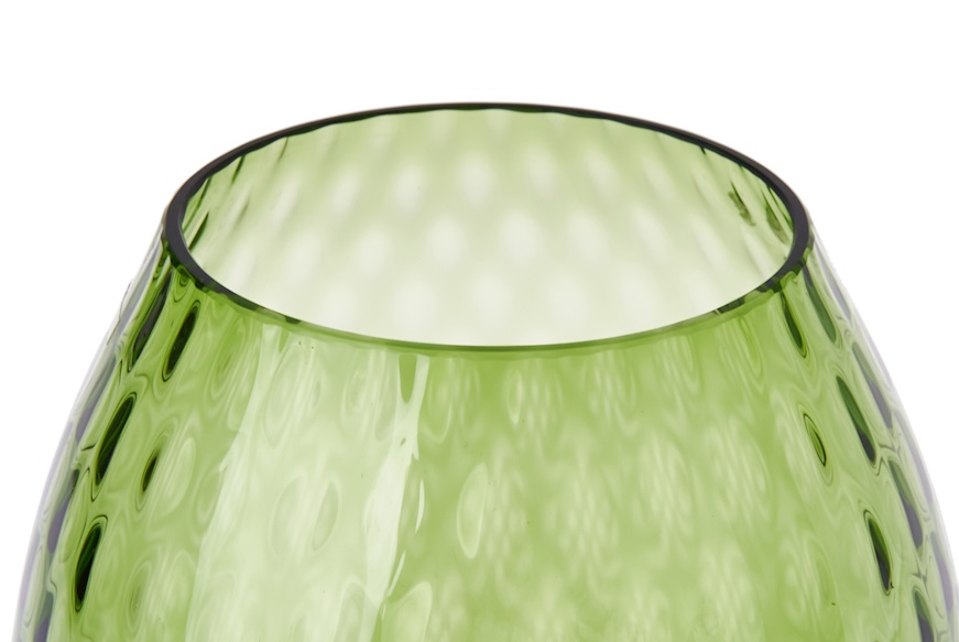 Vaso Portacandela Macramè XXL vetro di Murano color Verde Soraya Nasonmoretti