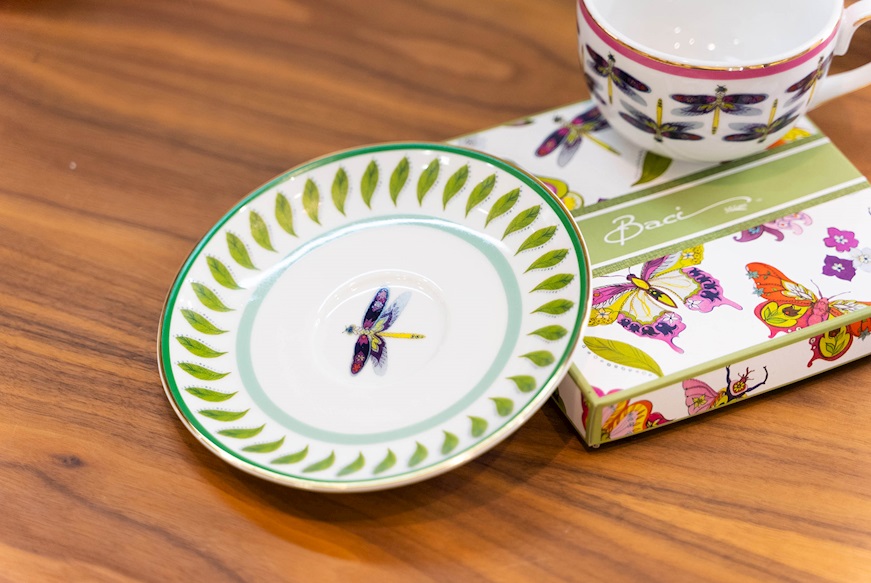 Breakfast cup Amazzonia porcelain with saucer Baci Milano