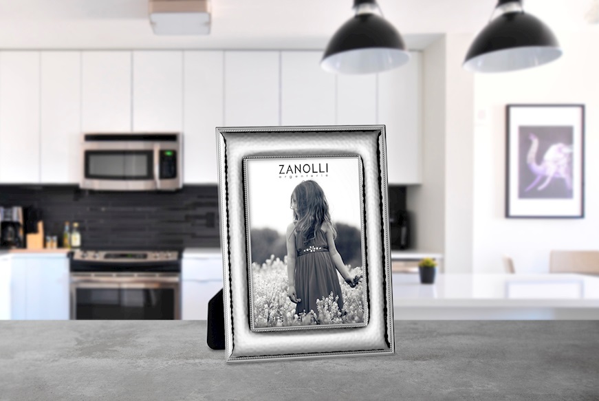 Picture frame bilaminated Silver with glossy band Selezione Zanolli