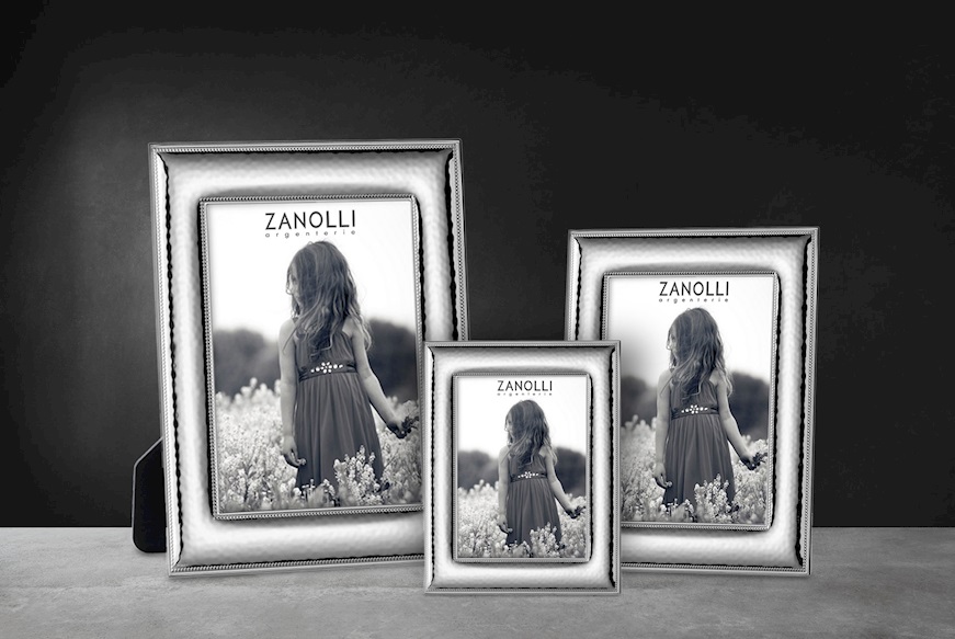 Picture frame bilaminated Silver with glossy band Selezione Zanolli