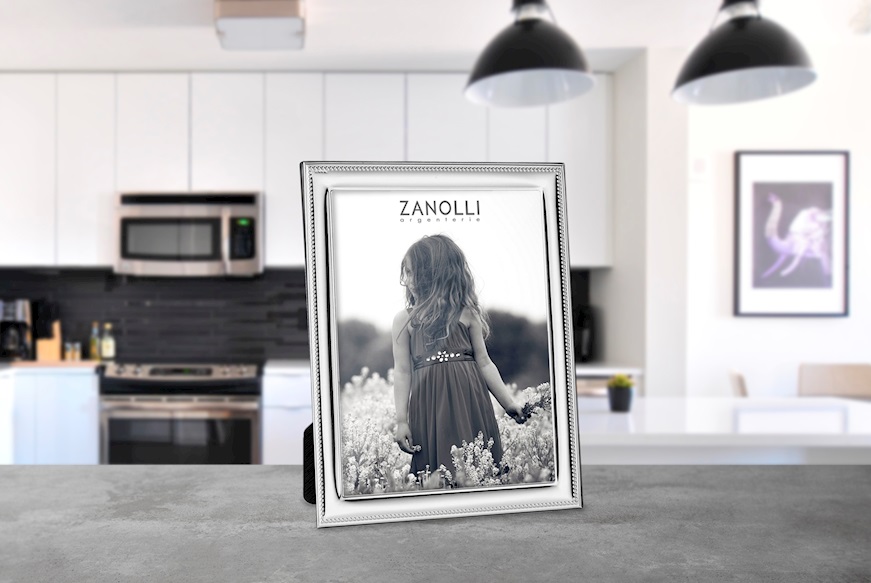 Cornice argento bilaminato con bordo perlinato Selezione Zanolli