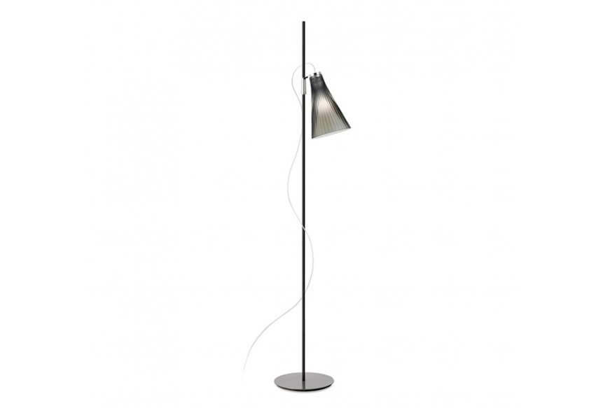 Floor Lamp K-Lux grey with fumè lampshade Kartell