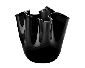 Vaso Fazzoletto vetro di Murano opalino nero Venini