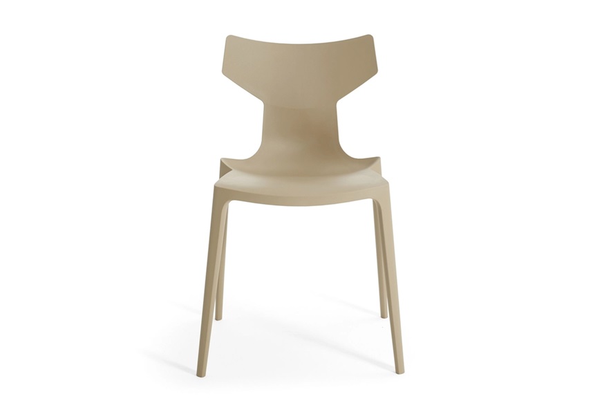 Set of Chairs Re-Chair taupe 2 pieces Kartell