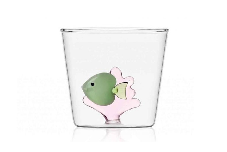 Tumbler Glass Marine Garden Green Fish and Pink Seaweed Ichendorf