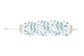 Bracelet silver with blue and green crystals Selezione Zanolli