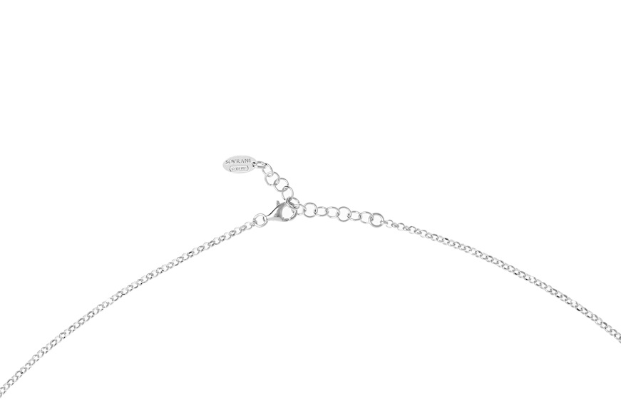 Necklace Dancing Names silver with A letter pendant in cubic zirconia Sovrani