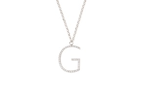 Necklace Dancing Names silver with G letter pendant in cubic zirconia Sovrani