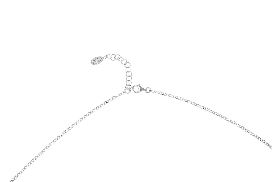 Collana Dancing Names argento con ciondolo lettera M in cubic zirconia Sovrani