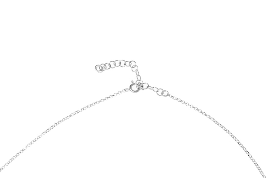 Necklace Dancing Names silver with N letter pendant in cubic zirconia Sovrani