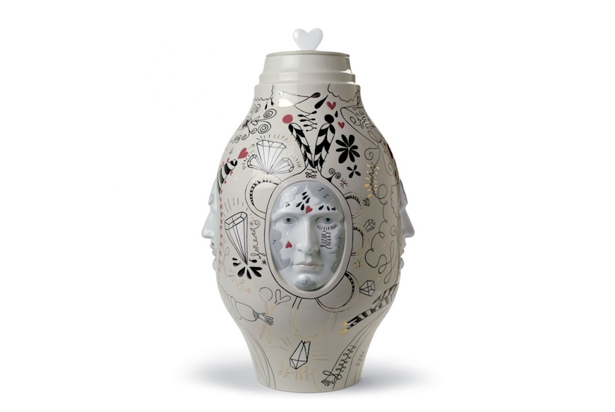 Vase Medium Conversation porcelain by Jaime Hayon Lladro'