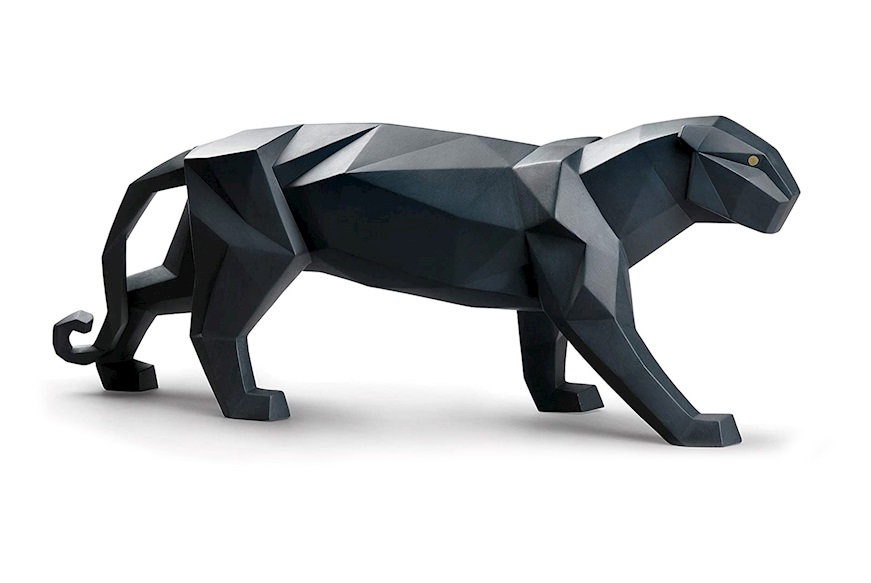 Panther porcelain matt black Lladro'
