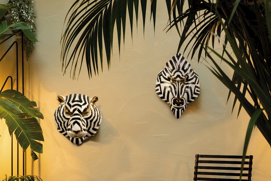 Tiger Mask porcelain black and gold Lladro'