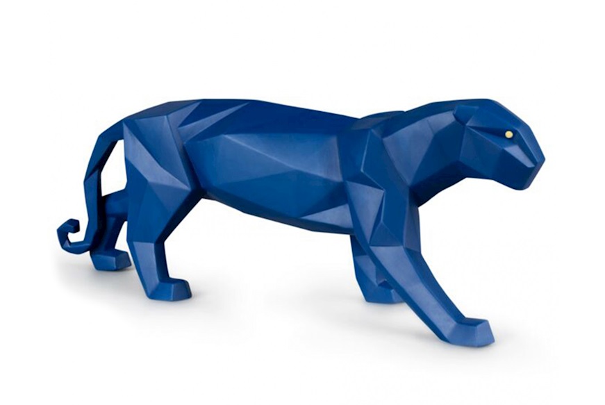 Panther porcelain matt blue Lladro'