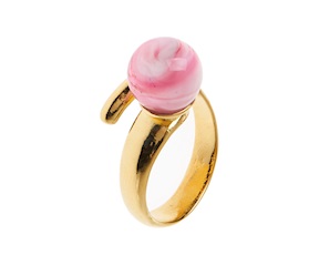 Anello Accademia in vetro rosa Antica Murrina