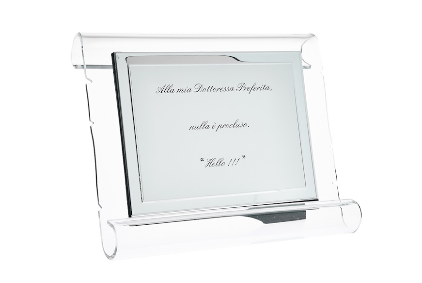 Plaque with frame silver plated with plexiglass stand Selezione Zanolli