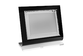 Targa silver plated con cornice e espositore in plexiglass Selezione Zanolli