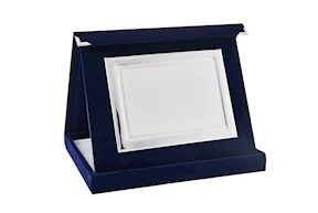 Targa silver plated con cornice e astuccio in velluto Selezione Zanolli