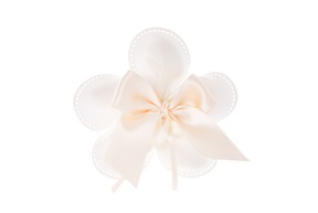 Sugared Almonds Petals white with cream bow Selezione Zanolli