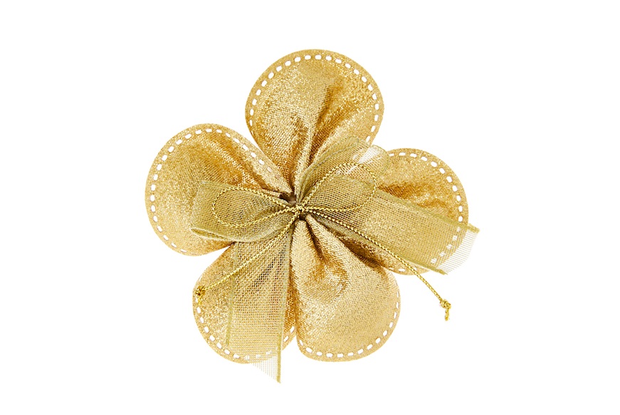 Petali Portacofetti tondi oro con fiocco oro Selezione Zanolli