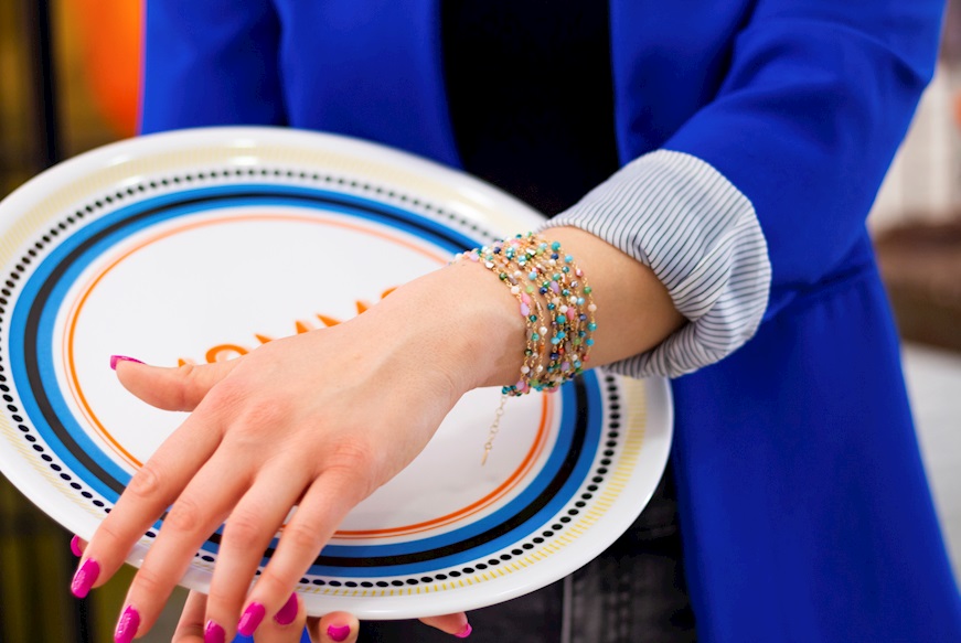 Bracciale argento dorato con cristalli multicolor Selezione Zanolli