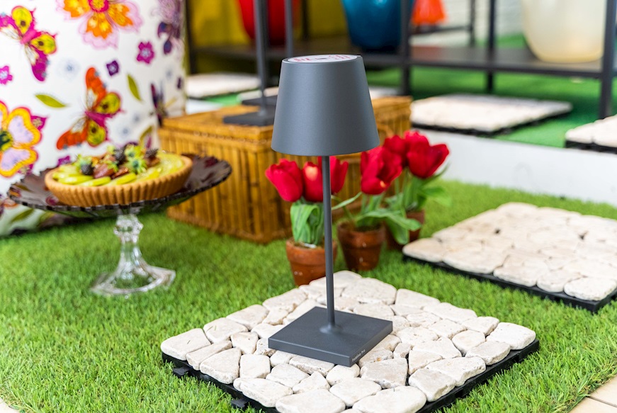Lampada da tavolo Poldina Pro Mini Grigio Scuro Zafferano