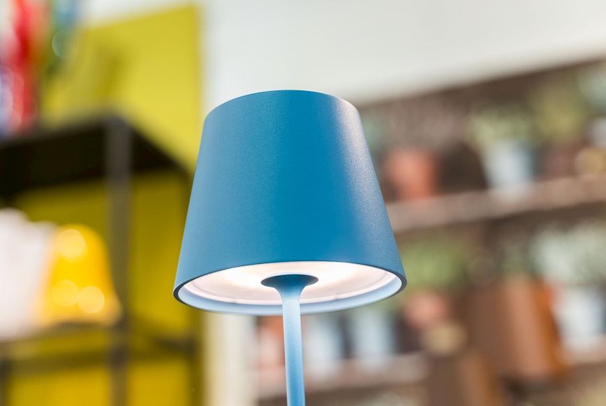 Table lamp Poldina Avio Blue Zafferano