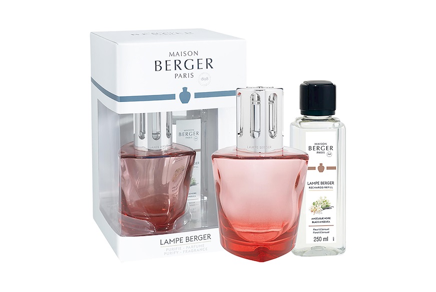 Gift Pack Lamp Terra Rouge with 250 ml perfume Angelique Noir Maison Berger Paris